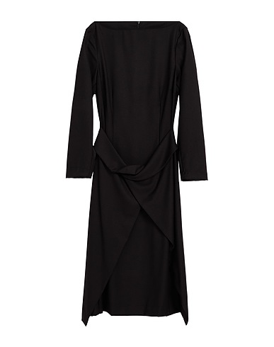 VICTORIA C. Midi dress Black 65% Polyester, 32% Viscose, 3% Elastane