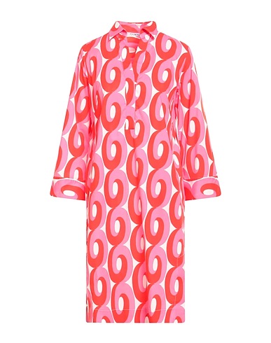 CALIBAN Midi dress Red 97% Cotton, 3% Elastane