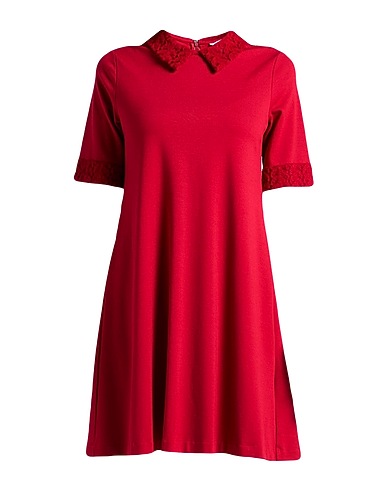 CALIBAN Short dress Brick 65% Viscose, 30% Nylon, 5% Elastane