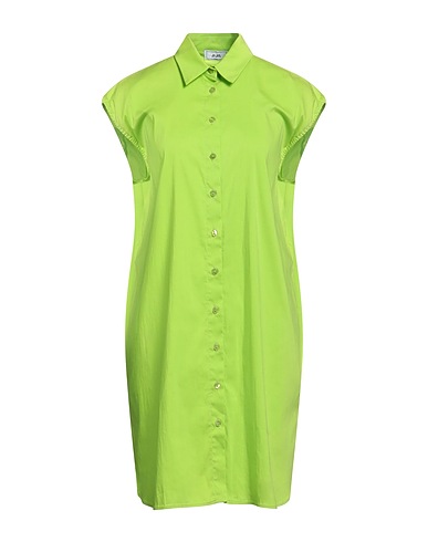 JIJIL Shirt dress Lime green 79% Cotton, 18% Polyamide, 3% Elastane