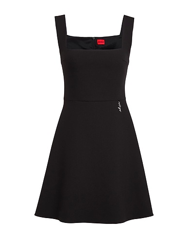HUGO Short dress Black 71% Polyester, 22% Viscose, 7% Elastane