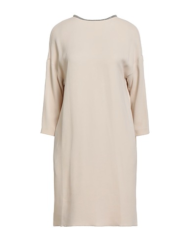 FABIANA FILIPPI Short dress Beige 96% Viscose, 4% Elastane, Ecobrass