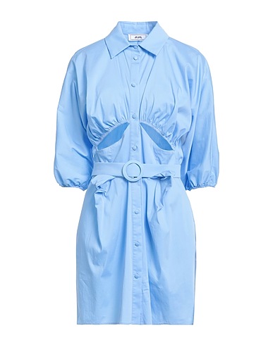 JIJIL Shirt dress Sky blue 79% Cotton, 18% Polyamide, 3% Elastane