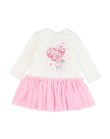 MONNALISA Vestito Baby  Bianco 96% Cotone, 4% Elastan
