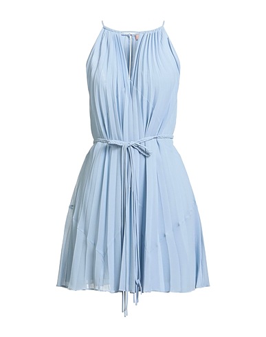 TWINSET Pleated dress Sky blue 100% Polyester