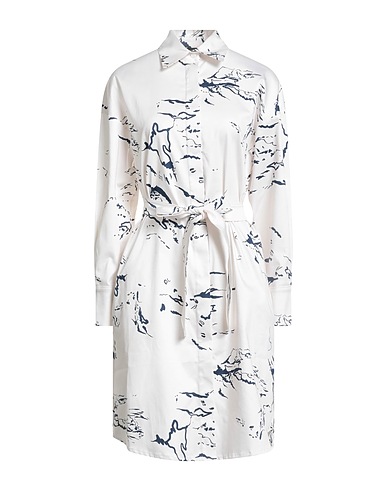 ALPHA STUDIO Shirt dress Off white 98% Cotton, 2% Elastane