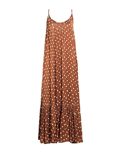 SEMICOUTURE Long dress Brown 100% Viscose
