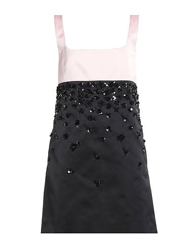 DES_PHEMMES Short dress Black 100% Polyester, Glass