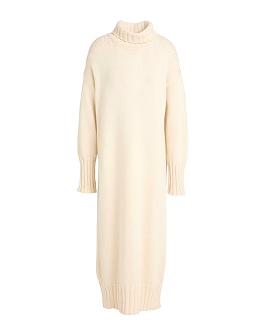 ARAGONA Midi dress Ivory 100% Cashmere