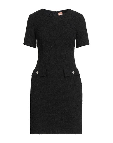 BOSS Sheath dress Black 50% Polyacrylic, 27% Wool, 23% Polyester