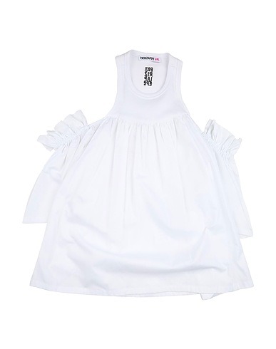 PATRIZIA PEPE Vestido GIRL Blanco 97% Algodón, 3% Elastán, Poliéster