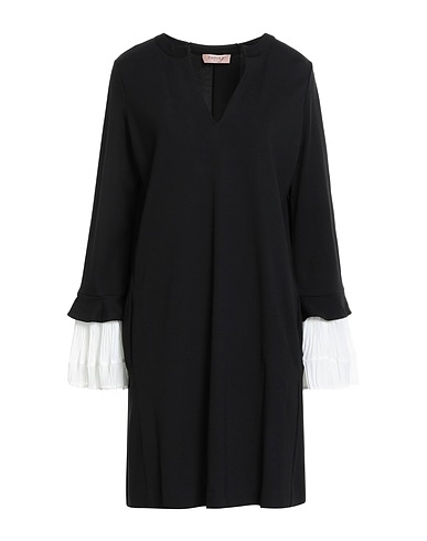TWINSET Short dress Black 70% Viscose, 25% Polyamide, 5% Elastane, Polyester