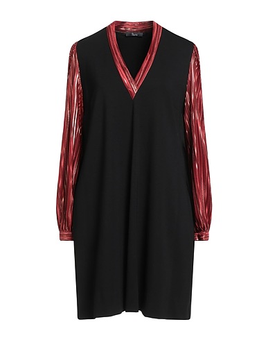 HANITA Robe courte Noir 65% Viscose, 27% Nylon, 5% Autres fibres, 3% Élasthanne, Polyester