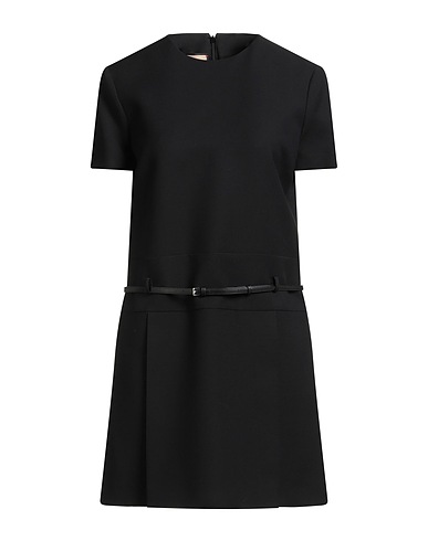 GUCCI Vestito corto Nero 53% Seta, 47% Lana, Pelle di agnello