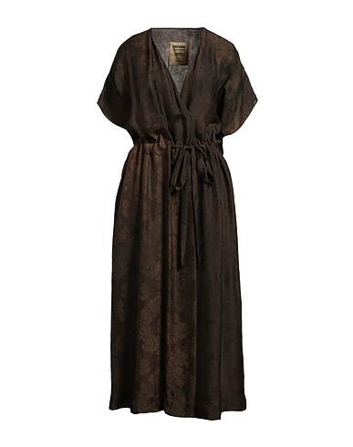UMA WANG Long dress Dark brown 58% Viscose, 42% Cupro