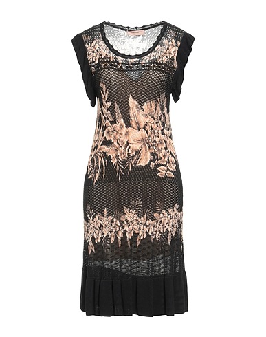 TWINSET Midi dress Black 80% Viscose, 20% Polyamide, Cotton