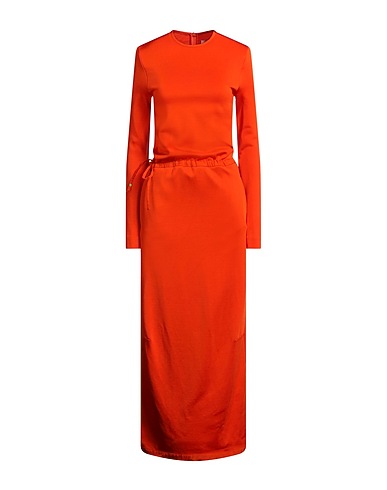 JIL SANDER Long dress Orange 46% Viscose, 40% Virgin Wool, 10% Polyamide, 4% Elastane