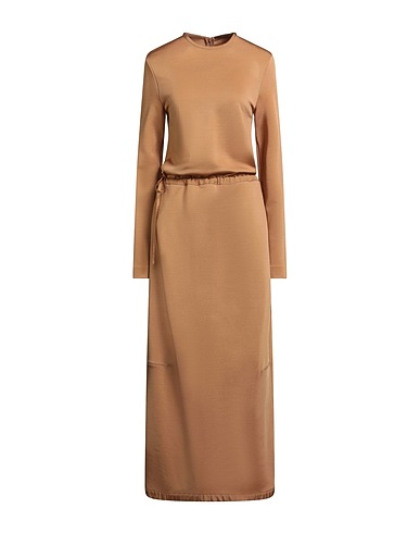 JIL SANDER Long dress Camel 46% Viscose, 40% Virgin Wool, 10% Polyamide, 4% Elastane