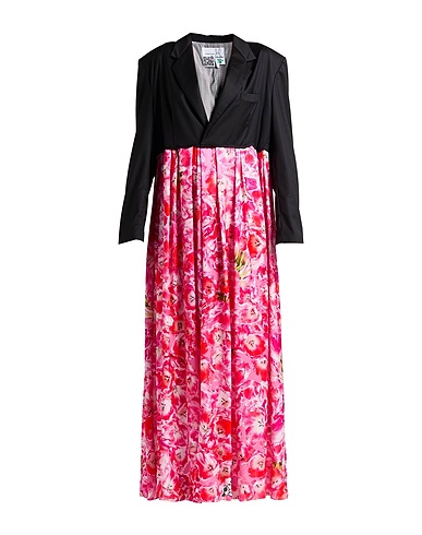 NATASHA ZINKO Long dress Black 56% Polyester, 41% Virgin Wool, 3% Elastane, Silk, Viscose