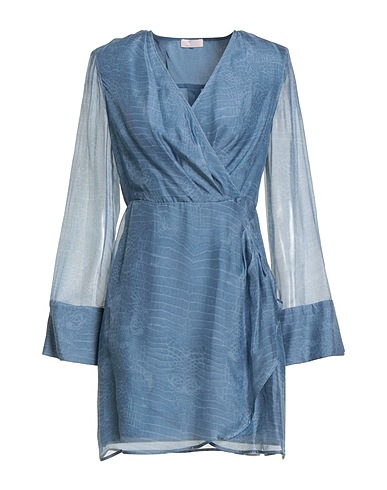 LIU •JO Short dress Light blue 70% Viscose, 30% Silk