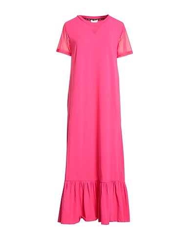 LIU •JO Long dress Fuchsia 95% Cotton, 5% Elastane