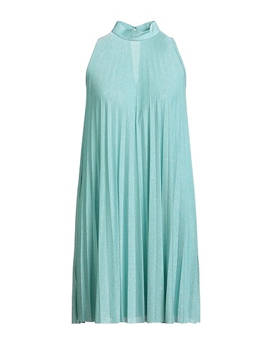 LIU •JO Pleated dress Turquoise 65% Viscose, 15% Polyamide, 15% Polyester, 5% Elastane