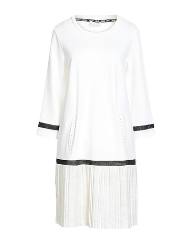 LIU •JO Pleated dress BETTER White 82% Viscose, 13% Polyamide, 5% Elastane, Polyester
