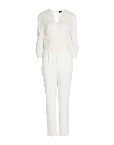 ERMANNO SCERVINO Jumpsuits and Overalls Ivory 100% Silk, Polyester, Elastane