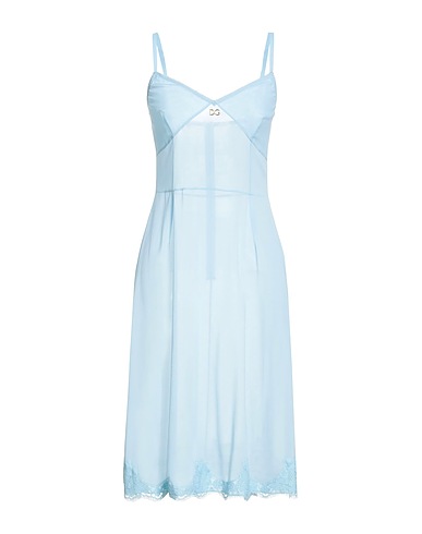 DOLCE&GABBANA Midi dress Sky blue 70% Silk, 14% Cotton, 10% Polyamide, 6% Viscose