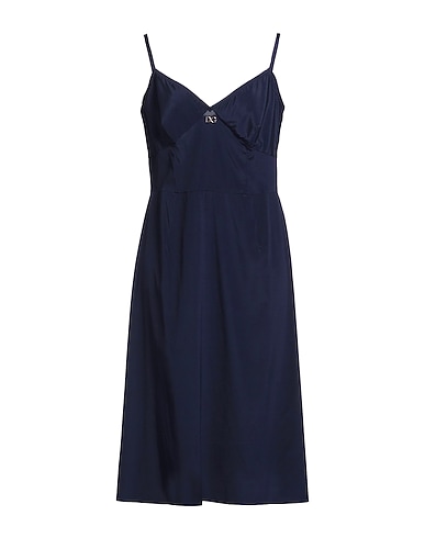 DOLCE&GABBANA Midi dress Midnight blue 70% Silk, 14% Cotton, 10% Polyamide, 6% Viscose