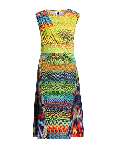 M MISSONI Платье миди Зелёный лайм 95% Вискоза, 5% Эластан, Шелк