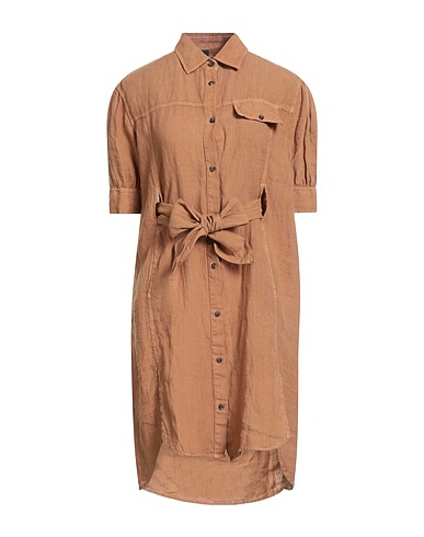 FAY Vestito chemisier Marrone 100% Lino