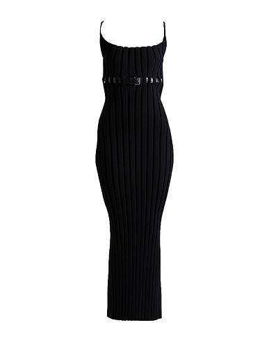 ALEXANDER WANG Long dress Black 99% Polyester, 1% Elastane, Cow leather