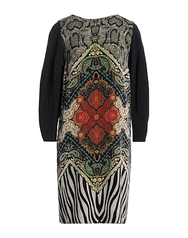 ETRO Kurzes Kleid Schwarz 75% Viskose, 15% Seide, 9% Acetat, 1% Elastan