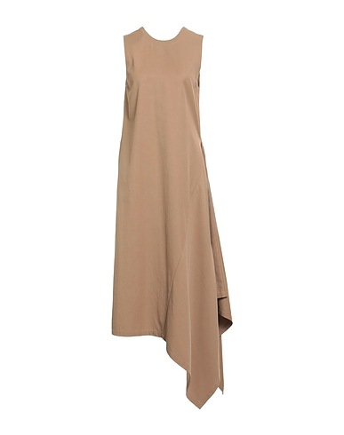 UMA WANG Midi dress Khaki 54% Viscose, 46% Cotton