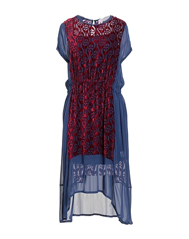 JUCCA Midi dress Slate blue 62% Viscose, 38% Silk