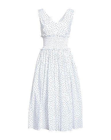 DOLCE&GABBANA Midi dress White 96% Cotton, 4% Elastane