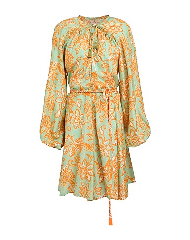 HANNAH Short dress Sage green 100% Silk
