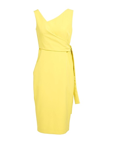 SANDRO FERRONE Midi dress Lime green 88% Polyester, 12% Elastane