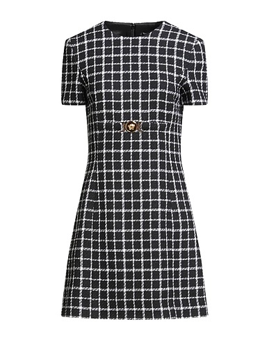 VERSACE Short dress Black 89% Virgin Wool, 11% Polyamide