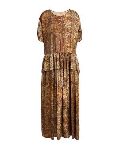 UMA WANG Long dress KHAKI 50% Viscose, 50% Cupro