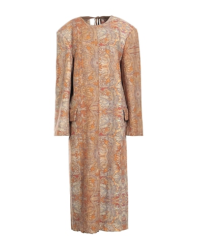 UMA WANG Long dress Beige 46% Virgin Wool, 39% Linen, 15% Polyamide