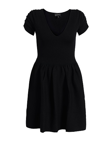 EMPORIO ARMANI Короткое платье Чёрный 75% Вискоза, 25% Полиэстер