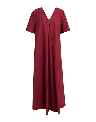 OTTOD'AME Midi dress Burgundy 100% Cotton