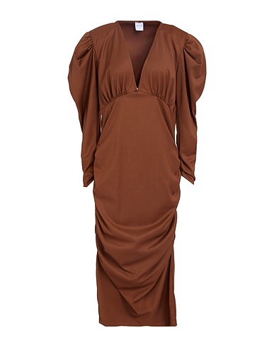 MARSĒM Elegant dress Brown 96% Polyester, 4% Elastane
