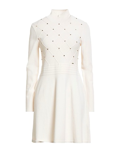 GAUDÌ Short dress JEANS Off white 65% Viscose, 35% Polyamide