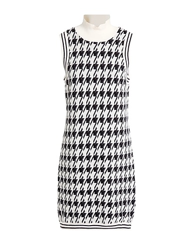 GAUDÌ Vestito corto JEANS Bianco 45% Viscosa, 25% Poliestere, 20% Poliammide, 10% Fibra di metallo