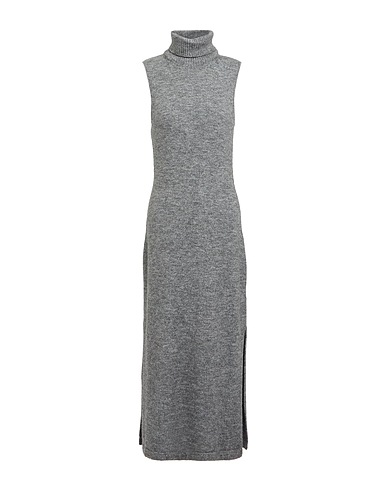 GAUDÌ Midi dress Grey 54% Acrylic, 32% Polyester, 10% Wool, 4% Elastane
