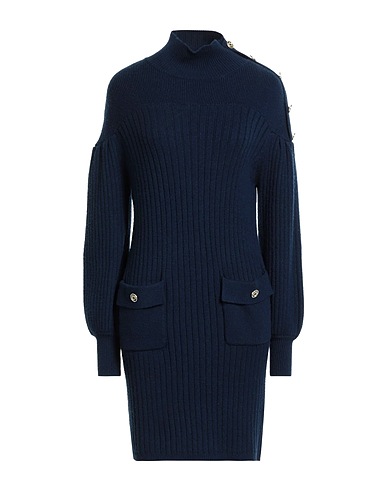GAUDÌ Kurzes Kleid JEANS Marineblau 50% Viskose, 28% Polyester, 22% Polyamid
