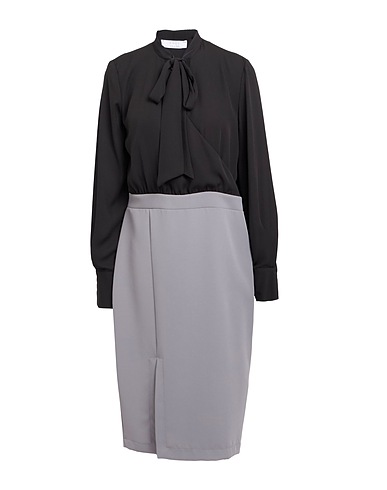 KAOS Midi dress Black 100% Polyester